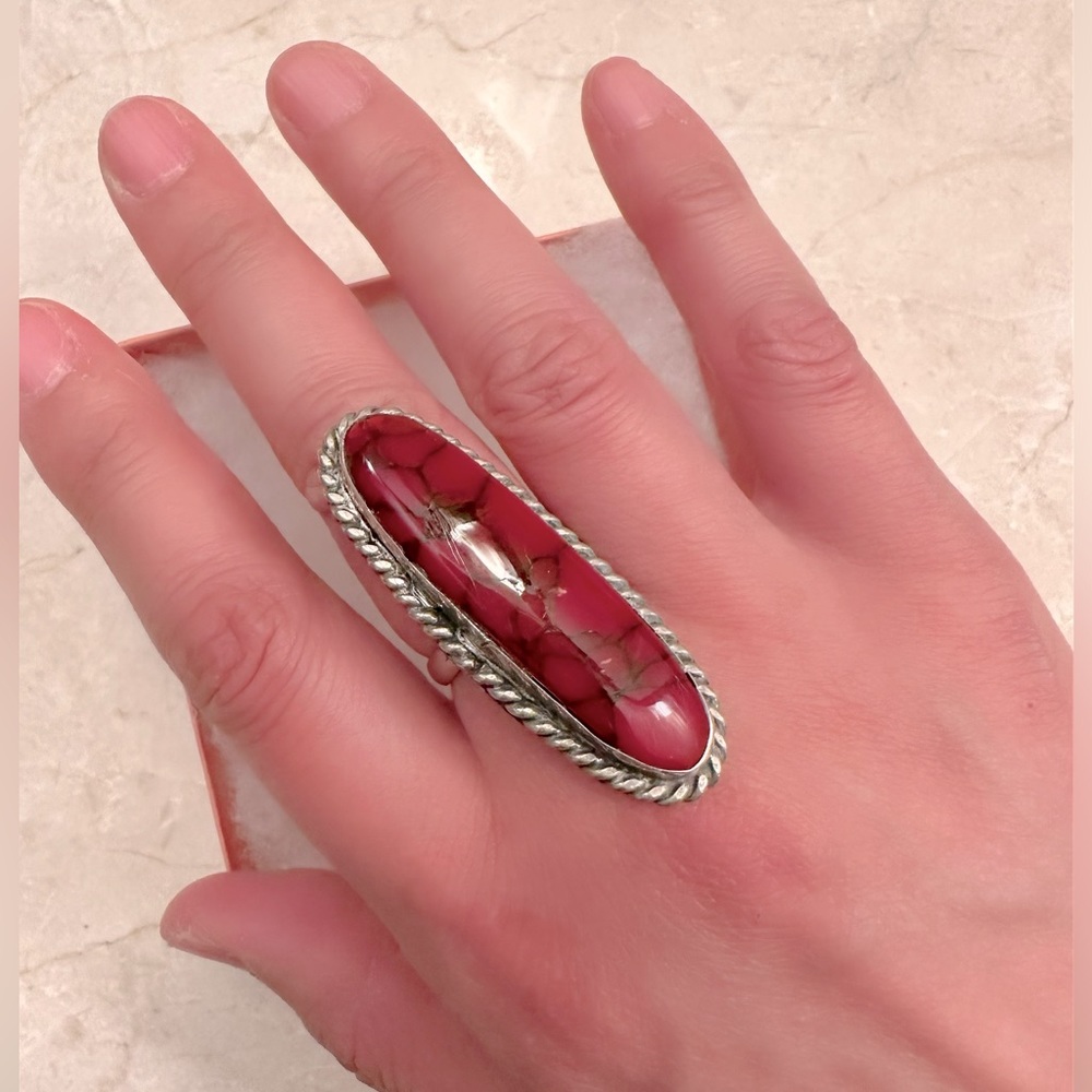 Gorgeous Mexican Silver Statement Ring - image 1